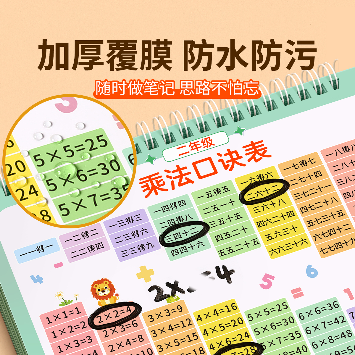 10以内加减法卡片小学数学公式台历大全九九乘除法口诀表背诵神器 - 图3