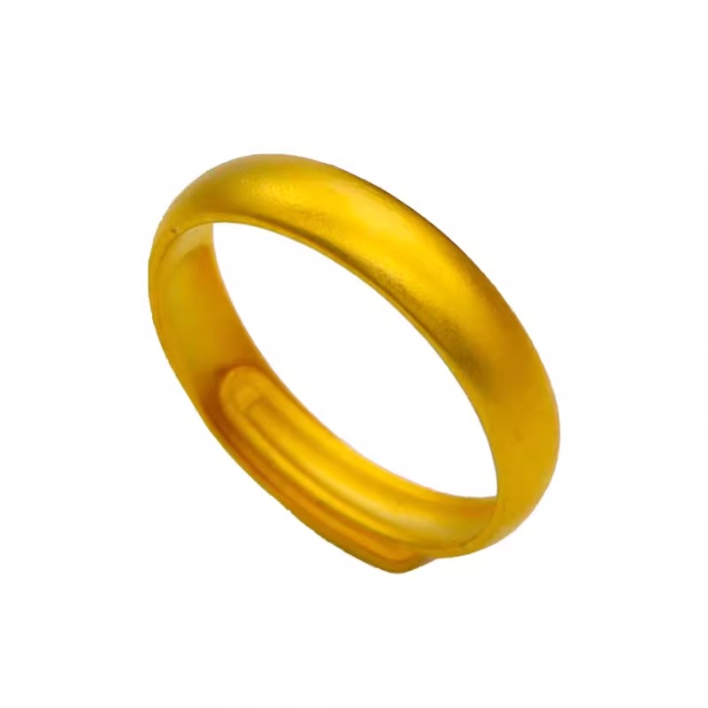 越南沙金古法戒指男女正品999镀纯金色仿真假黄金结婚指环首饰品-图3