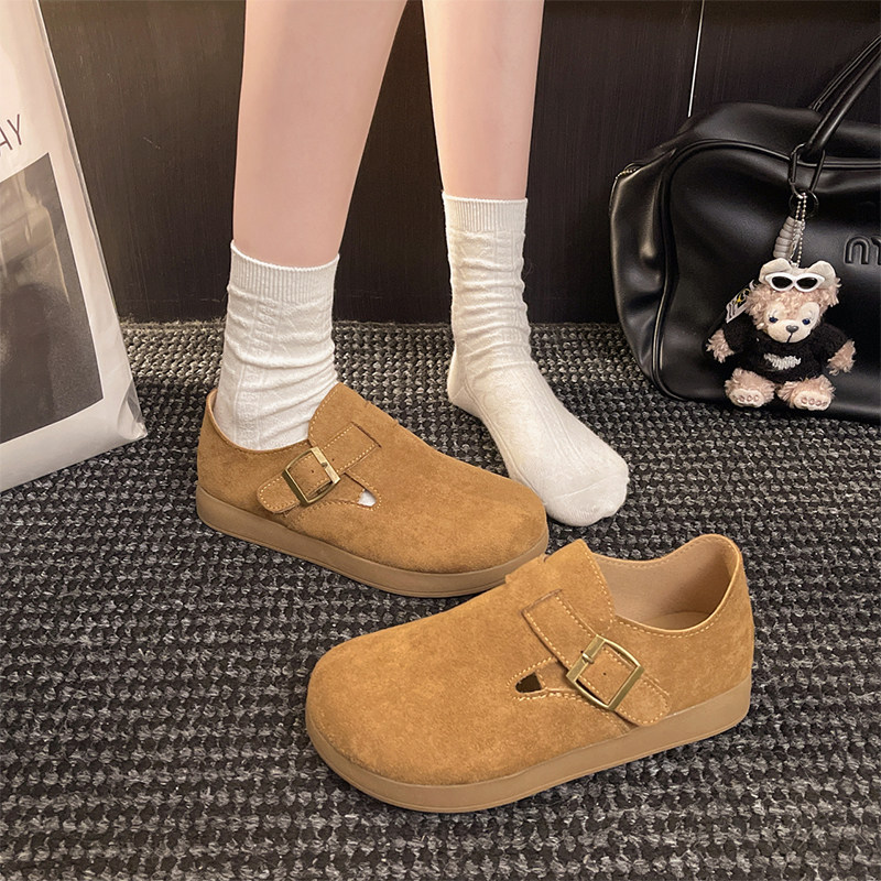 厚底勃肯鞋女鞋子2026新款春夏季一脚蹬单鞋全包丑萌博肯鞋豆豆鞋,淘宝优惠券,粉丝福利购,淘宝优惠卷