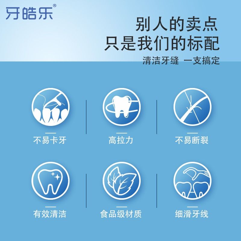 牙皓乐牙线棒超细家庭装牙线棒便携盒一次性牙线牙线医用无菌