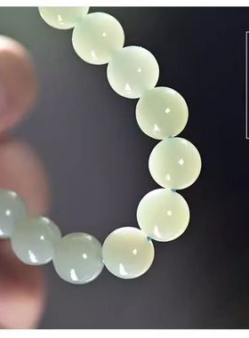 爆款仿和田玉晴水手串手链女款冰晴水白玉散转运珠女士玉石手串