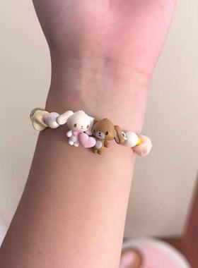 甜点兔蜜糖邦尼串珠编绳手链日系古早可调节手绳高颜值手饰女手串
