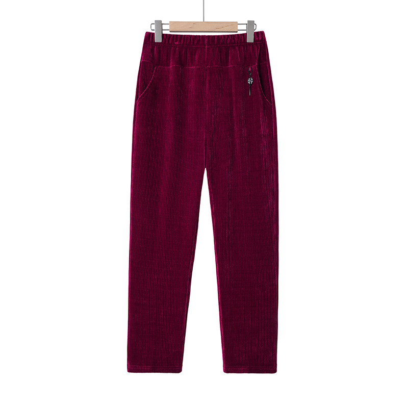 灯芯绒妈妈裤子春秋新款加绒宽松大码中老年人女高腰直筒奶奶长裤,淘宝优惠券,粉丝福利购,淘宝优惠卷