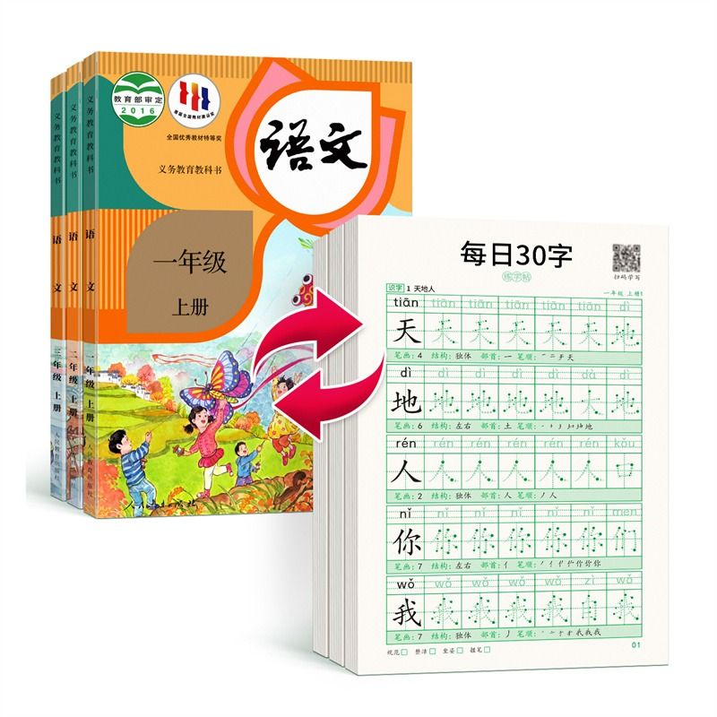 一年级二年级三减压同步字帖每日30字四五六年级上下册人教版语文同步生字笔画笔顺点阵控笔训练字帖小学生钢笔描红硬笔书法练字本 - 图3