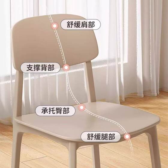 Nordic thickened plastic dining chairs extra thick restaurant negotiation dining table chairs stools plastic back chairs plastic chairs