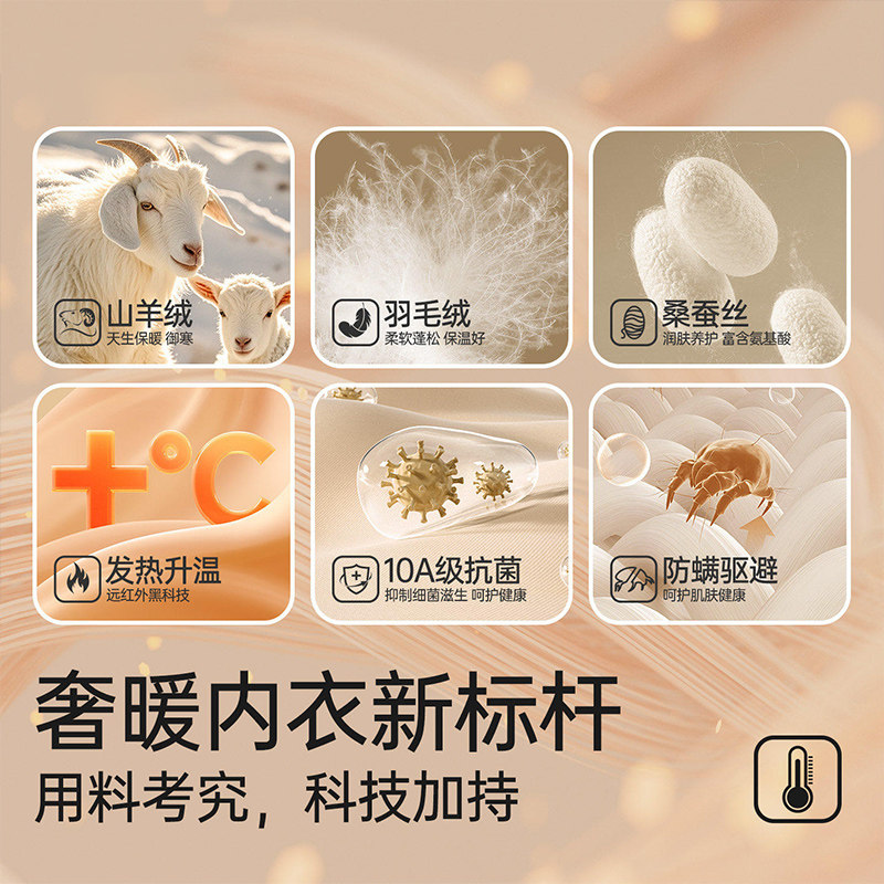 雅鹿羊毛保暖内衣男士套装加厚加绒德绒打底男款秋衣秋裤高档冬季,淘宝优惠券,粉丝福利购,淘宝优惠卷