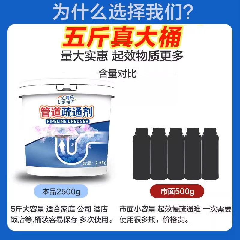 强力管道疏通剂厨房下水道马桶厕所疏通神器溶解油污堵塞液体 - 图0