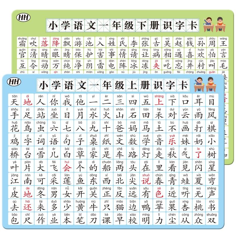 一年级生字识字表上册下册人教版同步二年级语文汉字认字卡片拼音 - 图3