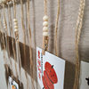Wooden bead rope wall decoration pendant photo wall decoration hemp rope hanging seamless nail school theme wall display photo wall