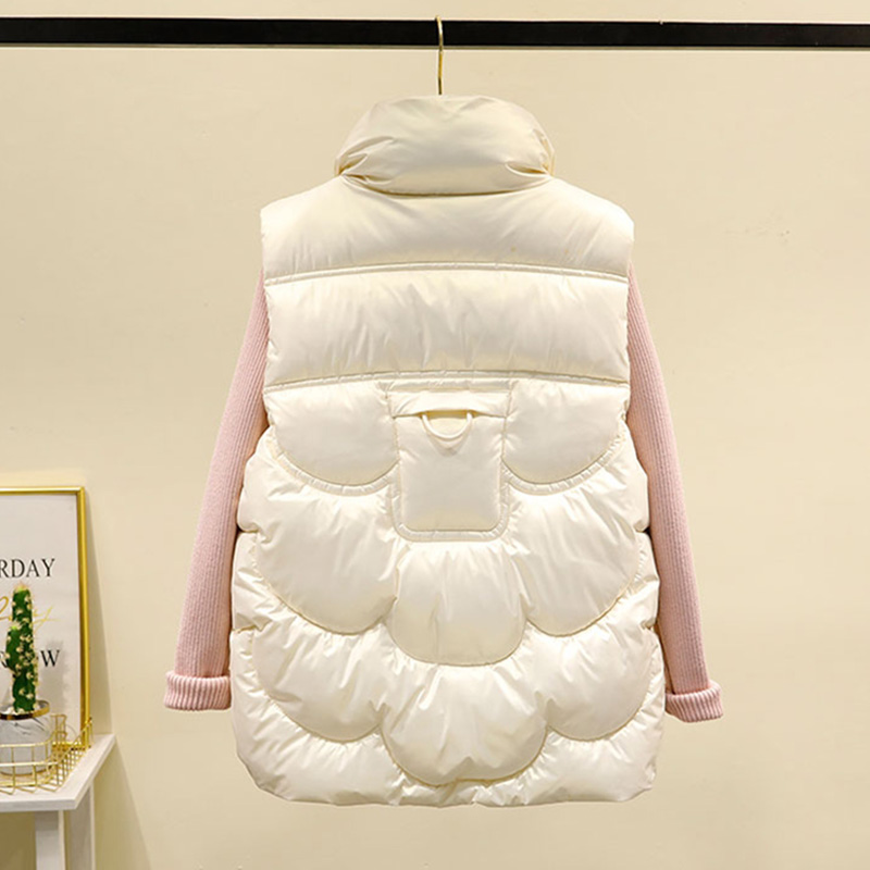 女免洗亮面羽绒棉服马甲外套