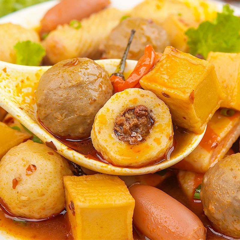Hot pot meatballs combo pack mixed beef meatballs Oden Malatang barbecue ingredients base set assorted