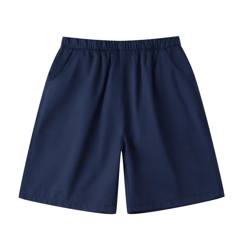 儿童夏季藏青色校服短裤男女童小学生纯色宽松五分校裤纯棉西裤薄 - 图2