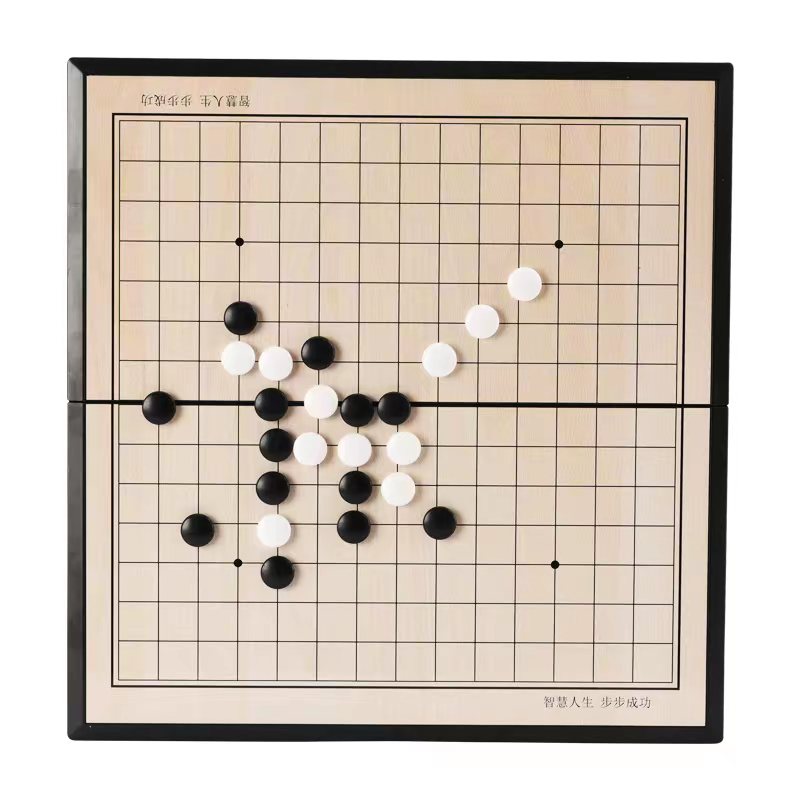 五子棋围棋儿童初学套装学生益智带磁性黑白棋二合一便携棋盘收纳 - 图3