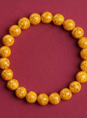 高含量雄黄晶体手串天然原矿朱砂手串女朱砂珠子男本命年礼物