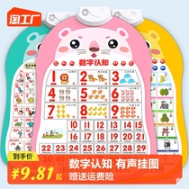 Digital wall chart Early teaching Talking young children Cognitive Baby Literacy Learning Spelling Alphabet for Alphabet Wall Sticker Toy Chinese Characters