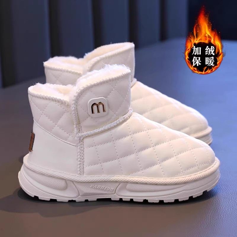 小黄鸭真皮女童雪地靴加绒加厚2025冬季新款儿童保暖大棉鞋防滑鞋,淘宝优惠券,粉丝福利购,淘宝优惠卷