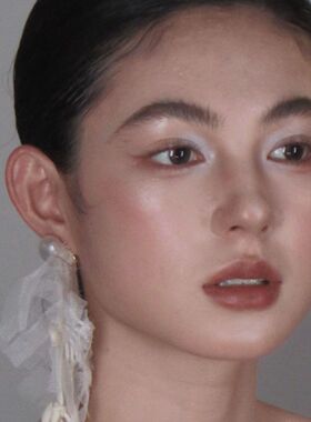 贝曳风吟~超仙感白色仿贝壳串珠耳环长款小众新娘婚纱耳饰女法式