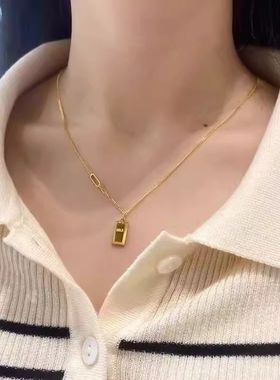 爆款不掉色项链女暴富小金条小金砖吊坠2025新款仿越南沙金礼物