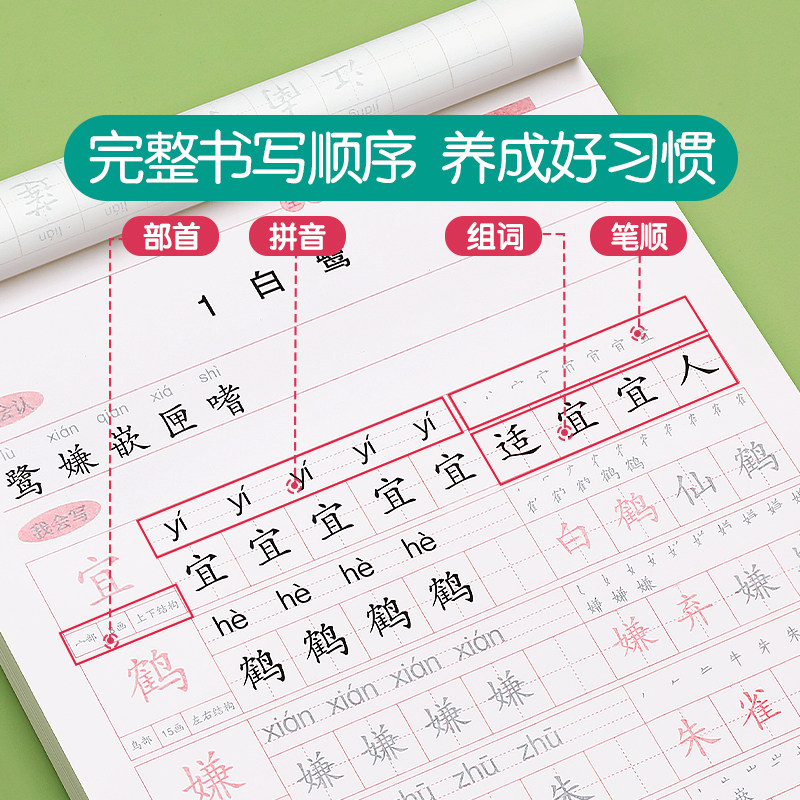 2026新版五年级语文同步临摹练字帖上册下册人教版小学生专用生字字帖钢笔每日一练正楷笔画笔顺练习册练字本写字贴硬笔书法楷书,淘宝优惠券,粉丝福利购,淘宝优惠卷