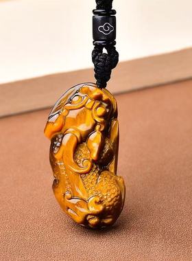 天然木变石虎睛石弯头麻点貔貅