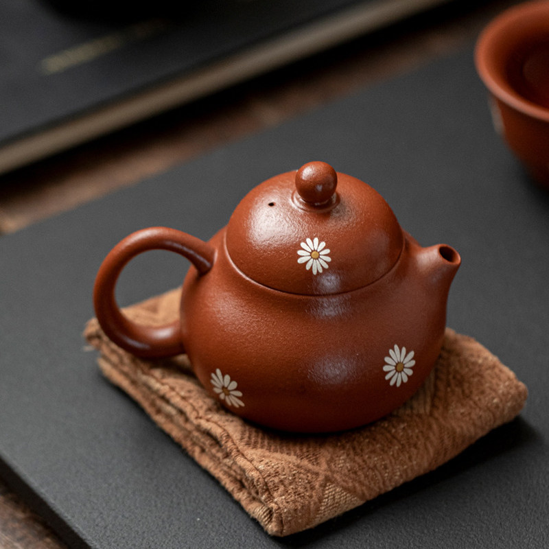 中式半手工朱泥紫砂壶茶杯功夫茶具套装创意小雏菊高档礼盒伴手礼,淘宝优惠券,粉丝福利购,淘宝优惠卷