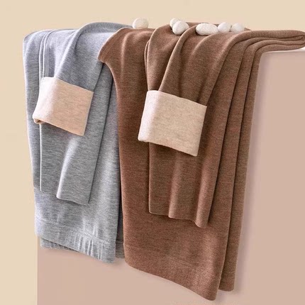 男士德绒秋裤保暖裤内穿秋冬加绒加厚羊毛蚕丝打底裤绒裤羊绒发热