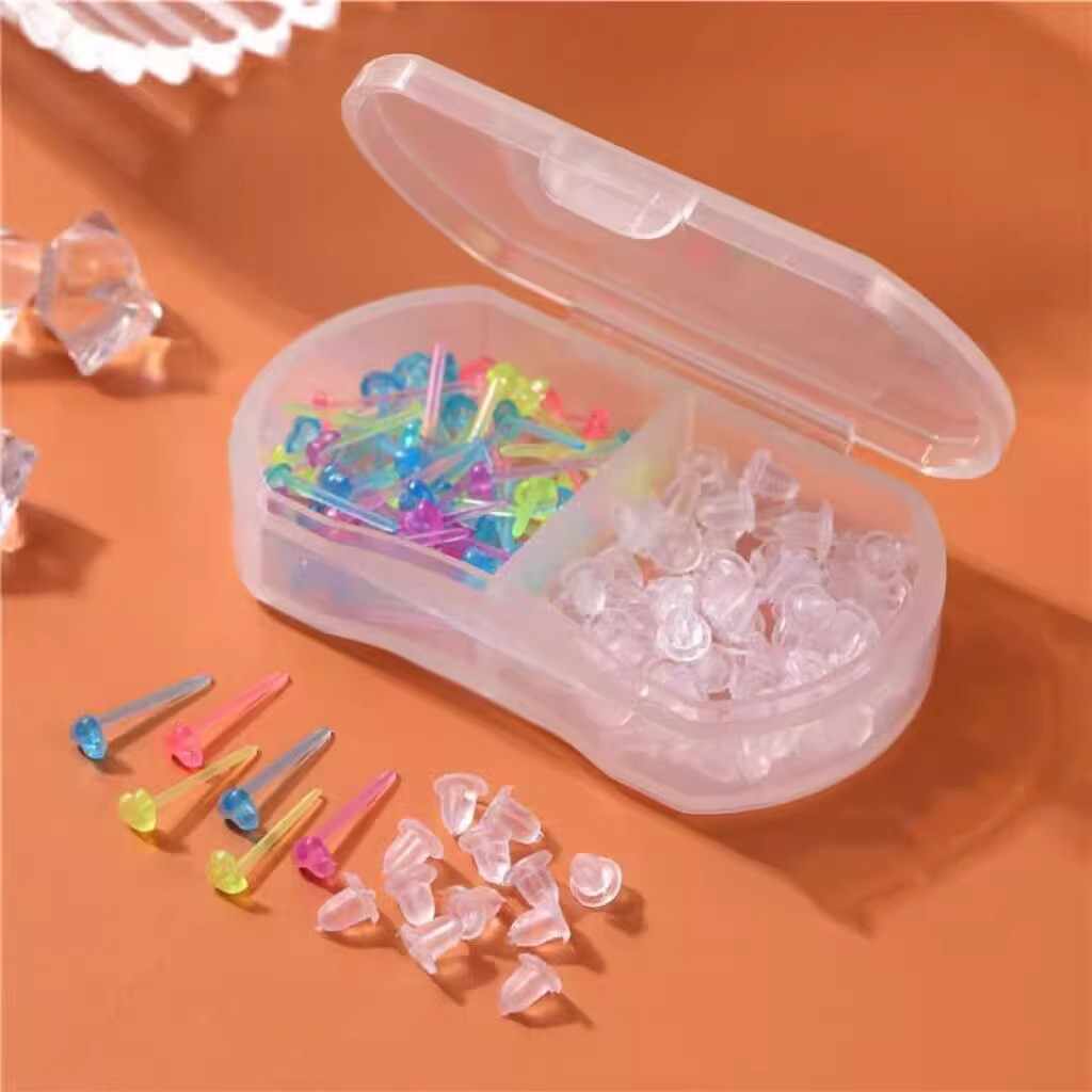 2耳棒配耳堵套装女树脂养耳洞隐形透明耳钉适合新耳洞医用级豆豆,淘宝优惠券,粉丝福利购,淘宝优惠卷