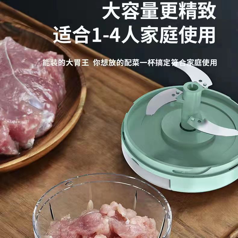 家用小型蒜泥机多功能手动绞肉机压蒜料理机绞碎器辅食机灌肠迷你 - 图0