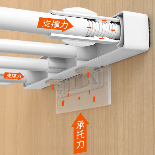 衣柜分层隔板柜子隔层隔断橱柜可伸缩置物架鞋柜分隔收纳神器浴室 - 图2