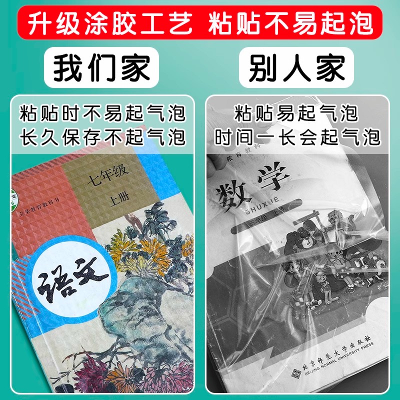 书皮自粘透明磨砂加厚书皮包贴纸小学生一年级包书膜初中生a4书套16k书衣书壳课本保护套书本高中可调节裁剪 - 图0