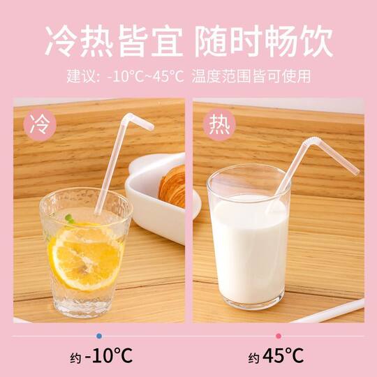 Food grade transparent straws individually packaged 200 pieces