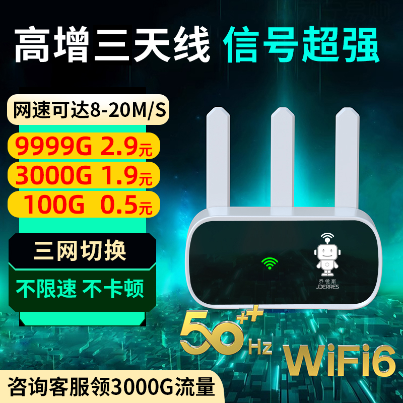 新款三天线】2024新款5G随身wifi移动无线wifi无线网络不限流量全国通用4g无线路由器宽带宿舍直播车载wifi6-图0