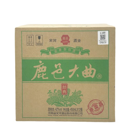 宋河酒业鹿邑大曲经典42度浓香型白酒450ml*12瓶固态纯粮高粱婚礼 - 图0
