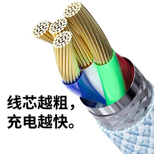 新款炫彩编织数据线PD30W适用苹果iPhone8-14系列1.5米单条蓝色 - 图2