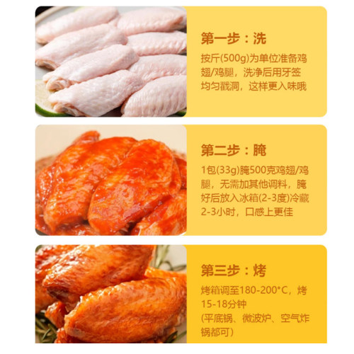 新奥尔良烤鸡翅腌料蜜汁家用炸鸡翅鸡腿肉烧烤调味料烤肉腌制料 - 图2