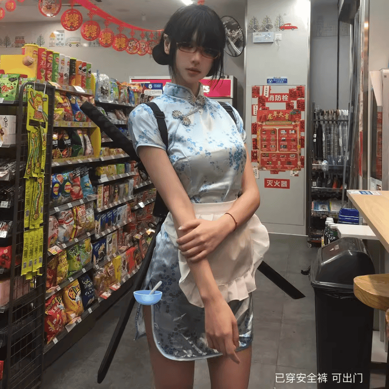 中华娘旗袍女改良软妹lolita女仆围裙cos服新中式连衣裙套装国风