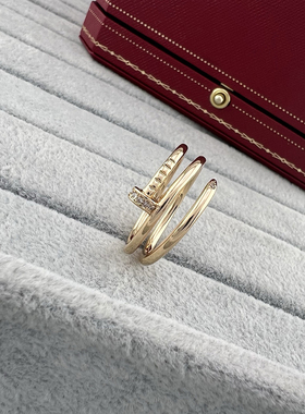 高版本精工钉子戒指镀18k满钻食指指环满天星轻奢高级送女友礼物
