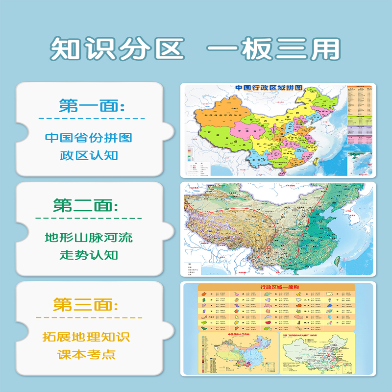 磁力中国地图拼图和世界2023新版6岁以上儿童益智玩具8一12岁认知 - 图0