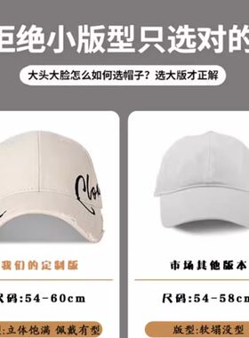 2026新款帽子女字母刺绣棒球帽宽檐遮阳帽大帽檐鸭舌帽男红色白色