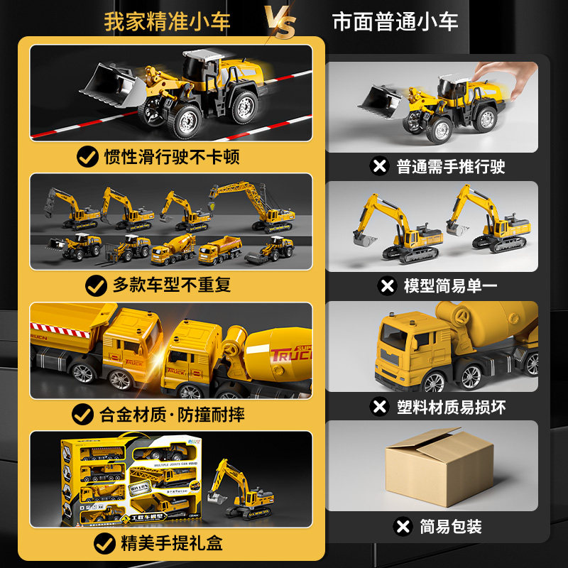 儿童大号工程车玩具男孩礼物挖掘机推土勾机搅拌吊车小汽车六一节,淘宝优惠券,粉丝福利购,淘宝优惠卷