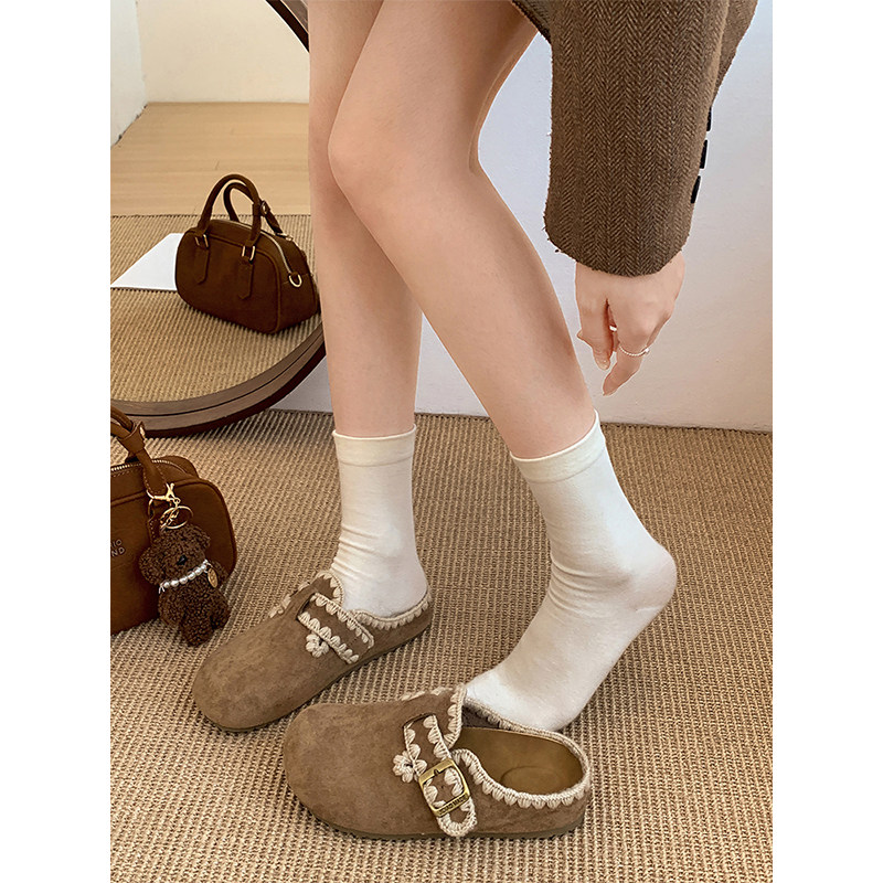 爆款平底内增高包头拖鞋女外穿2025新款秋季配裙子复古勃肯半拖鞋,淘宝优惠券,粉丝福利购,淘宝优惠卷