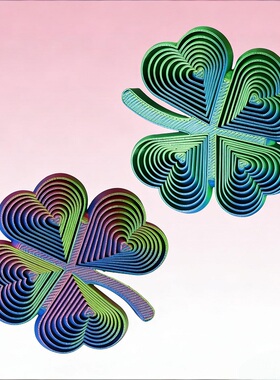 装饰摆件渐变四叶草分层解压玩具指尖解压神器桌面治愈摆件