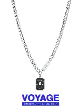 好运铭牌吊坠项链男款卫衣链女款