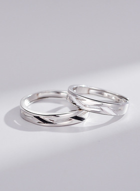 原创设计S925缠绵情侣戒指男女一对小众设计对戒生日礼物送女友