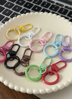 开口弹簧门扣组合套装彩色烤漆弹簧圈拼豆钥匙扣挂件diy手工配件