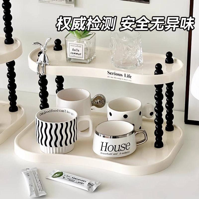 好看的杯子收纳置物架水杯高级感轻奢茶杯咖啡杯餐边柜放置架台面,淘宝优惠券,粉丝福利购,淘宝优惠卷