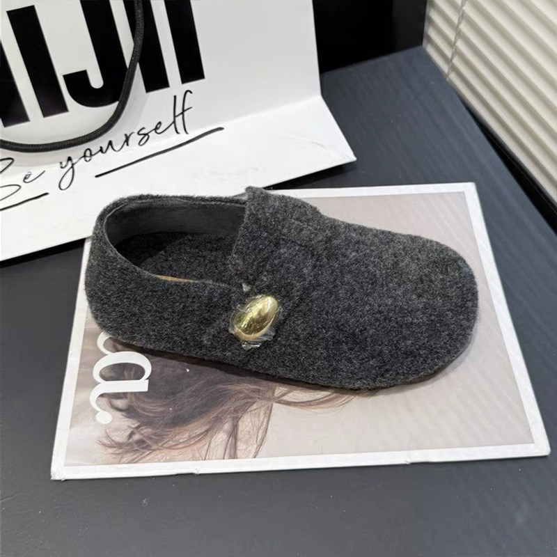 勃肯鞋子女瓢鞋2025年秋冬加绒保暖毛呢内增高乐福鞋灰色毛绒磨砂,淘宝优惠券,粉丝福利购,淘宝优惠卷