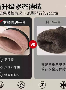 骑行手套防滑防风触屏加绒防寒