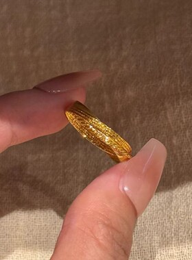 金色叠层爆闪莫比乌斯环戒指