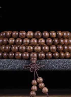 正宗金丝檀木手串男女老料檀香木楠木手链颗佛珠念珠单圈文玩